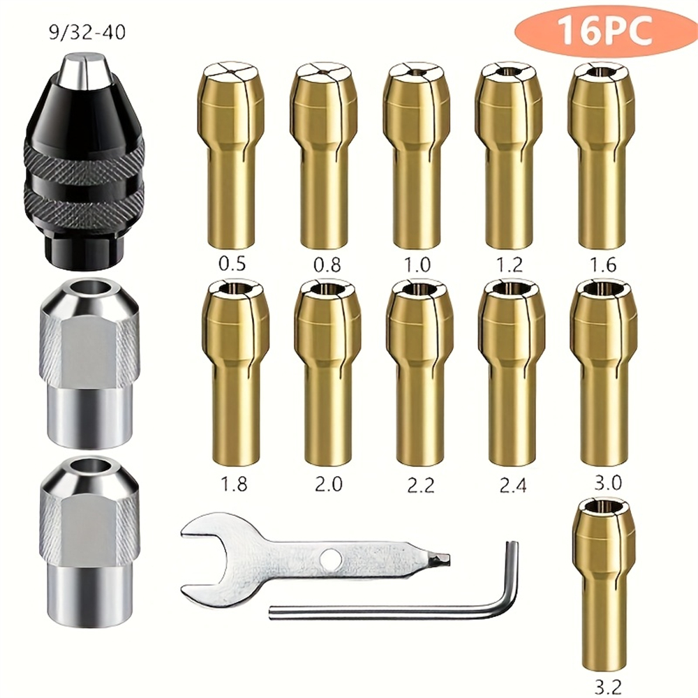 Home Improvement Items - 16-Piece Portable Household Rotary Tool Chuck